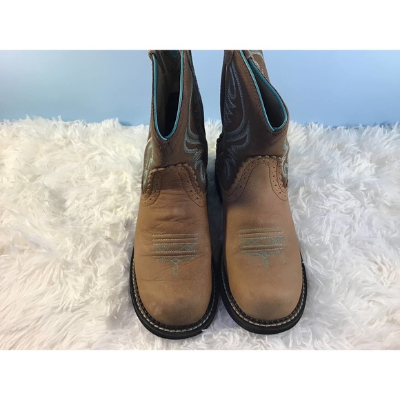 COPY - Ariat Fat Baby Tan/Brown/Turquoise Western Boots Women’s SZ 7.5C - Picture 3 of 6